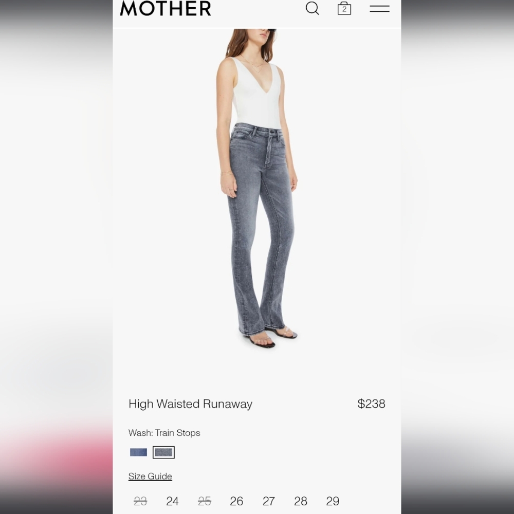 MOTHER Boot Cut Jeans in Gray